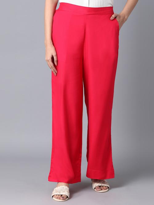 red viscose straight palazzo - 18111790 - Very Small Image - 1
