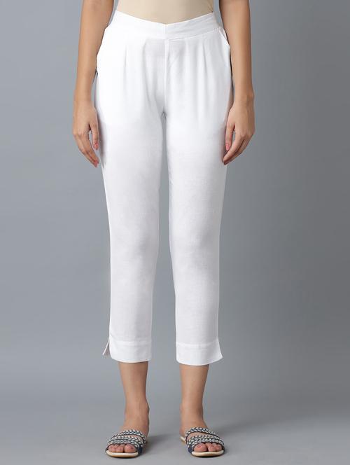 high rise flat front trousers - 18111879 - Very Small Image - 1