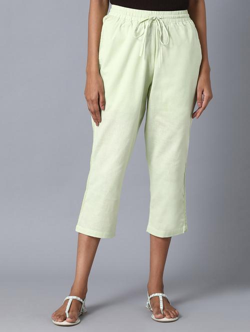 green cotton trousers - 18112028 - Very Small Image - 1