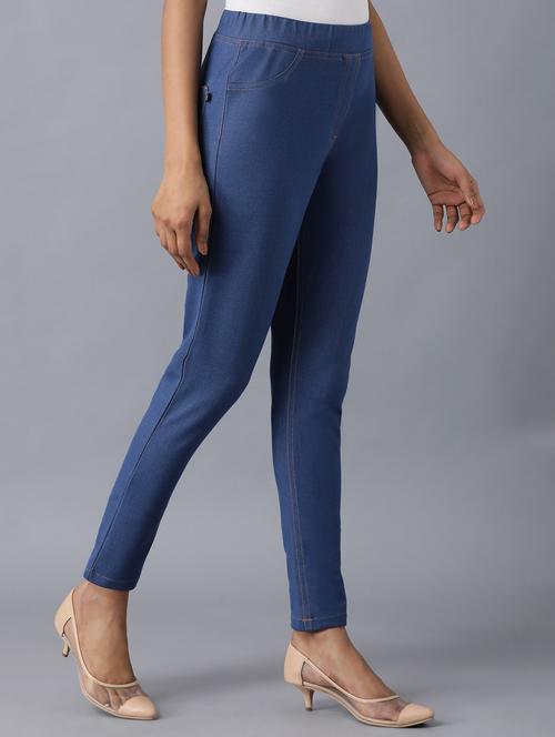 high neck solid jeggings - 18112049 - Very Small Image - 1