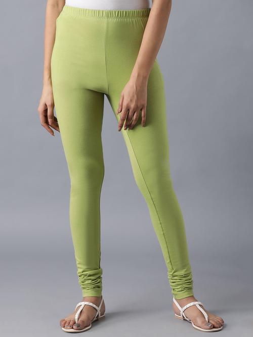 green cotton churidar churidars & leggings - 18112090 - Very Small Image - 1