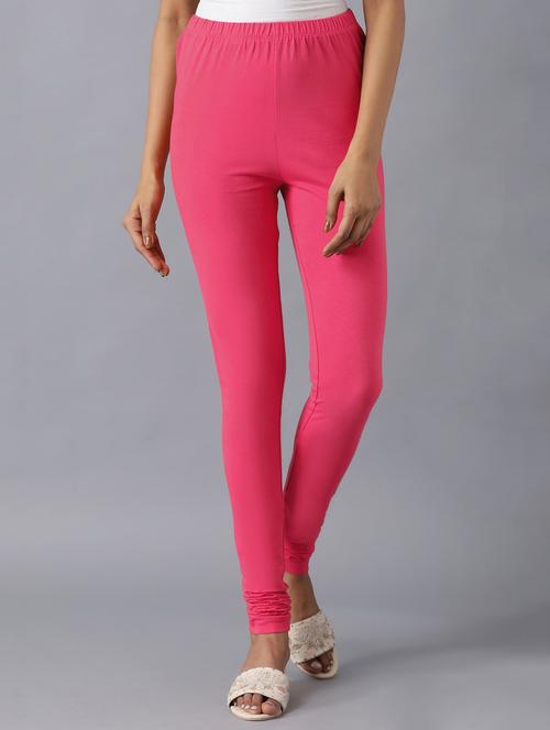 pink cotton churidar churidars & leggings - 18112107 - Very Small Image - 1
