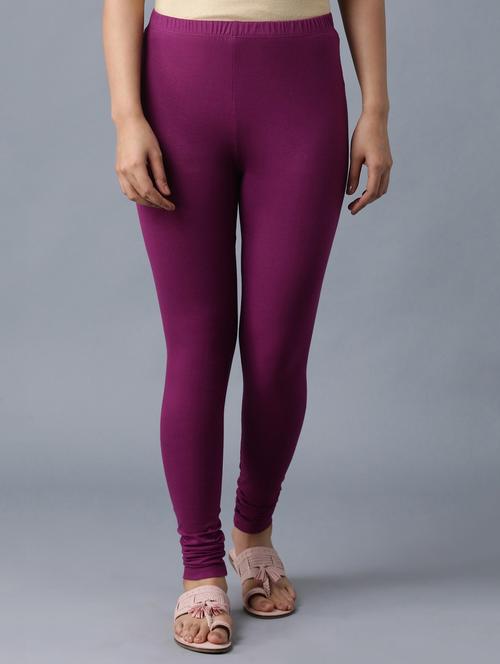 purple polyester churidar churidars & leggings - 18112118 - Very Small Image - 1
