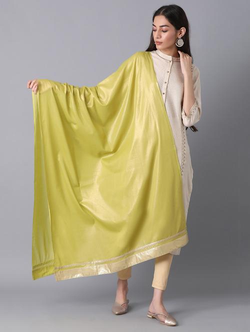 olive cotton dupatta - 18112169 - Very Small Image - 1