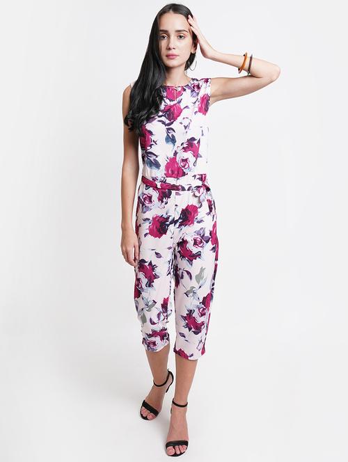 key hole neck printed jumpsuit - 18112902 - Very Small Image - 1