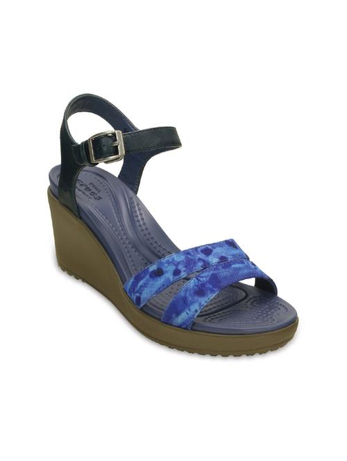 crocs a-leigh blue women wedge - 7 (uk) - 18113010 - Very Small Image - 1