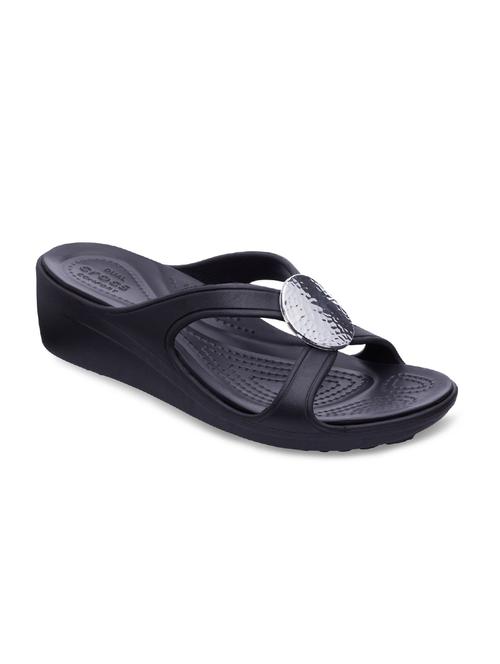 crocs sanrah black women wedge - 7 (uk) - 18113012 - Very Small Image - 1