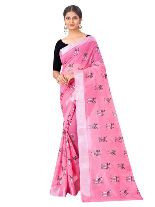 pink cotton silk chanderi saree with blouse - 18113234 - Very Small Image - 1