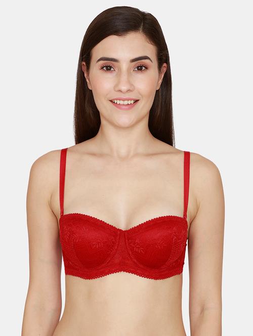 red solid balconette bra - 18113483 - Very Small Image - 1