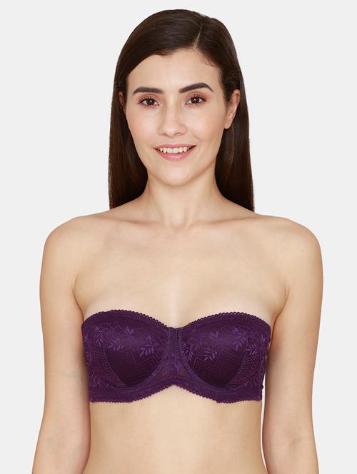 purple solid balconette bra - 18113501 - Very Small Image - 1