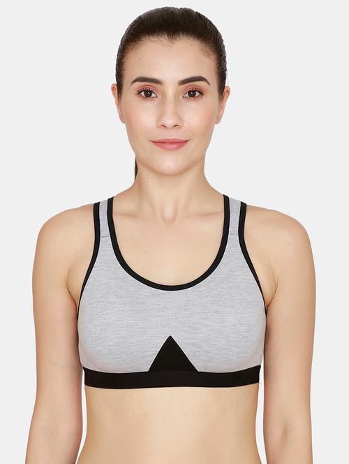 grey solid sports bra - 18113679 - Very Small Image - 1