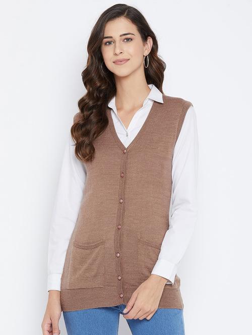 beige wool cardigan - 18113758 - Very Small Image - 1