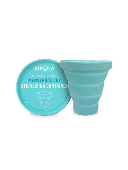 sirona collapsible silicone cup foldable sterilizing container cup for menstrual cups - 1 unit | microwave friendly - 18113929 - Very Small Image - 1
