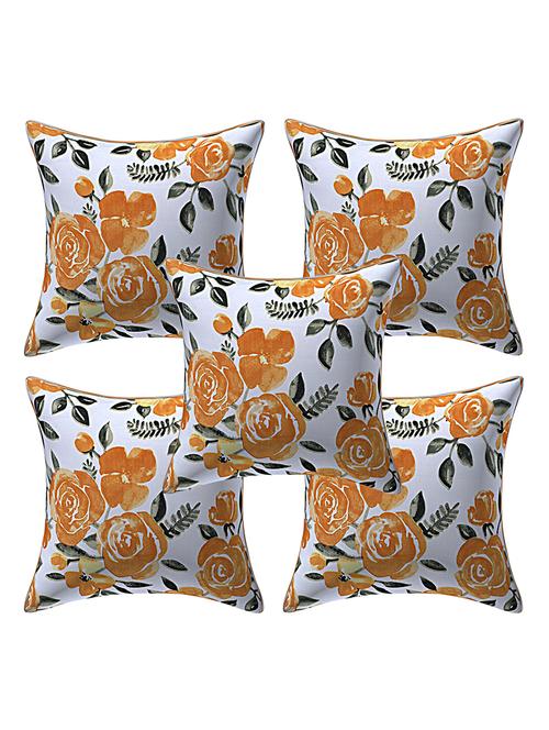 texstylers rversible assorted thick cotton block printed 16x16 inches jaipuri print cushion cover(pack of 5) - 18114022 - Very Small Image - 1