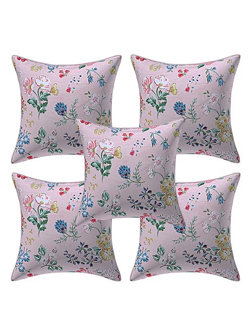 texstylers rversible assorted thick cotton block printed 16x16 inches jaipuri print cushion cover(pack of 5) - 18114024 - Very Small Image - 1