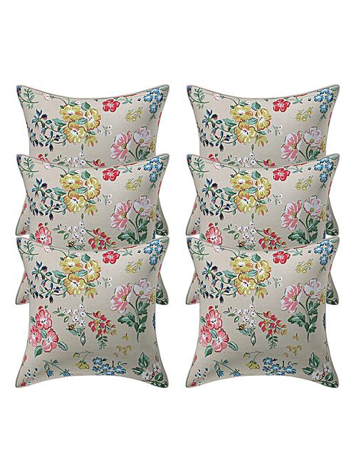 texstylers rversible assorted thick cotton block printed 16x16 inches jaipuri print cushion cover(pack of 6) - 18114042 - Very Small Image - 1