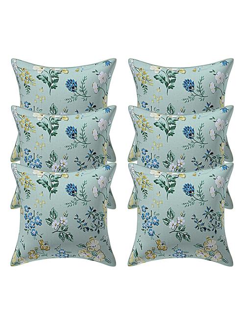 texstylers rversible assorted thick cotton block printed 16x16 inches jaipuri print cushion cover(pack of 6) - 18114043 - Very Small Image - 1
