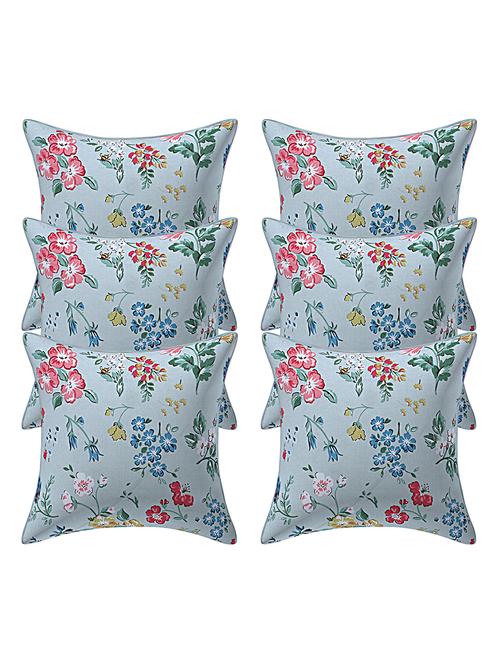 texstylers rversible assorted thick cotton block printed 16x16 inches jaipuri print cushion cover(pack of 6) - 18114051 - Very Small Image - 1