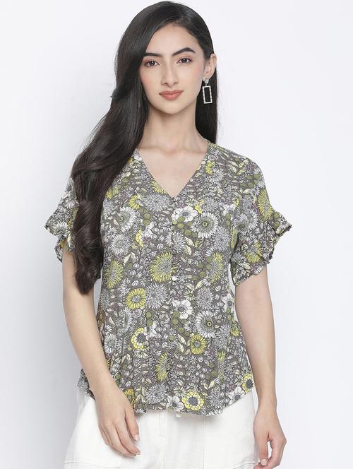 floral viscose regular top - 18116240 - Very Small Image - 1