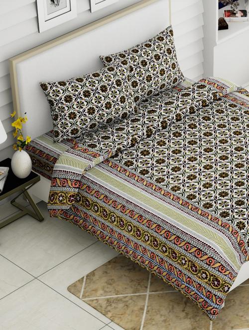 king size premium pure cotton double bedsheet with two pillow covers - 18116374 - Very Small Image - 1
