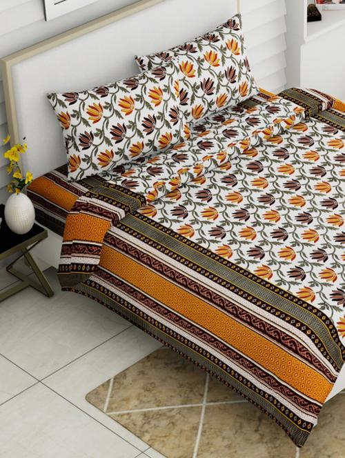 king size premium pure cotton double bedsheet with two pillow covers - 18116379 - Very Small Image - 1