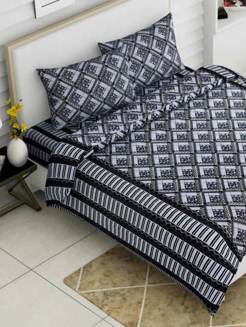 king size premium pure cotton double bedsheet with two pillow covers - 18116381 - Very Small Image - 1