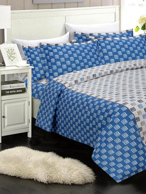 king size premium pure cotton double bedsheet with two pillow covers - 18116386 - Very Small Image - 1