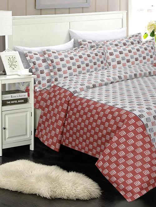 king size premium pure cotton double bedsheet with two pillow covers - 18116387 - Very Small Image - 1