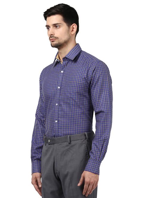 blue checkered formal shirt - 18117712 - Very Small Image - 1
