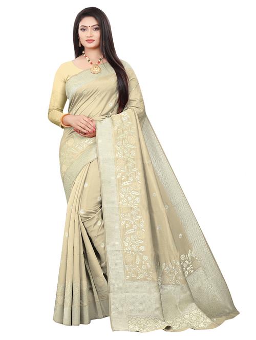 zari work woven saree with blouse - 18119466 - Very Small Image - 1