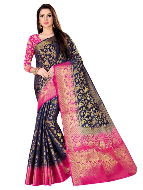 zari work woven saree - 18119472 - Very Small Image - 1