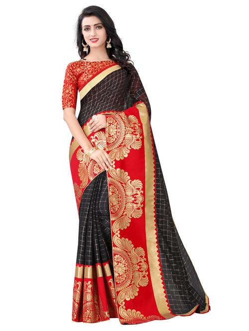 zari work woven saree with blouse - 18119529 - Very Small Image - 1