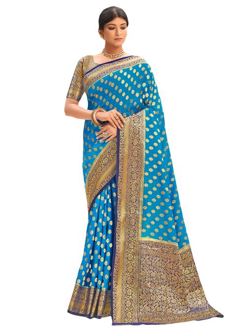 zari work woven saree - 18119640 - Very Small Image - 1