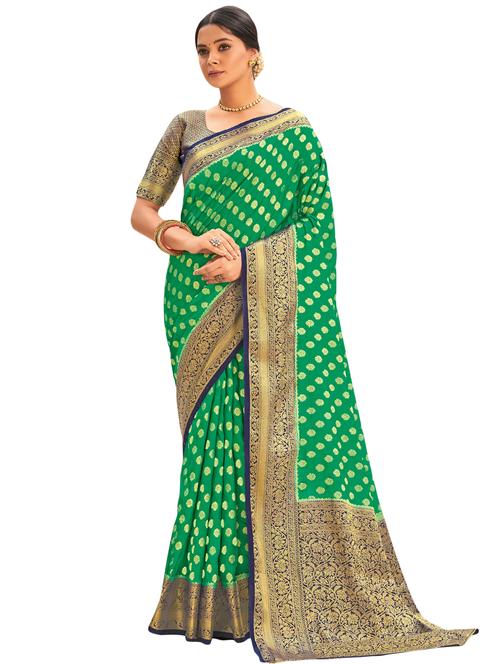 zari work woven saree - 18119642 - Very Small Image - 1