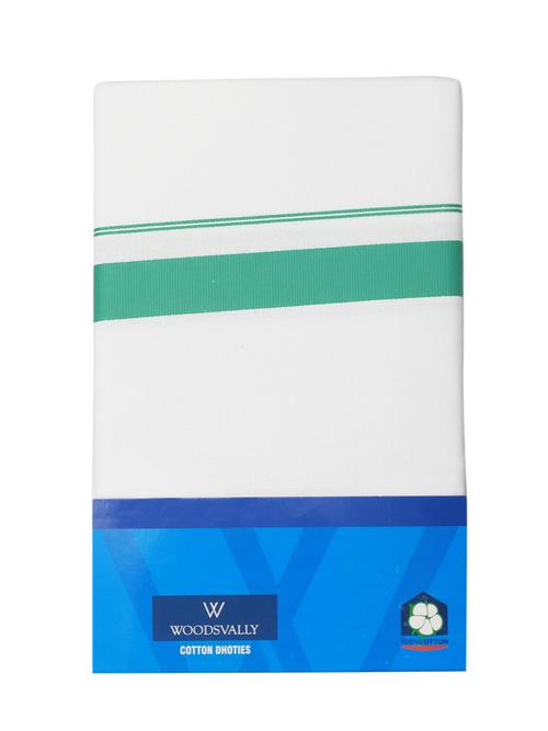 traditional men's 2 mtr white dhoti - 18119678 - Very Small Image - 1