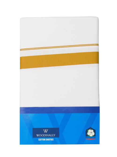 traditional men's 2 mtr white dhoti - 18119681 - Very Small Image - 1