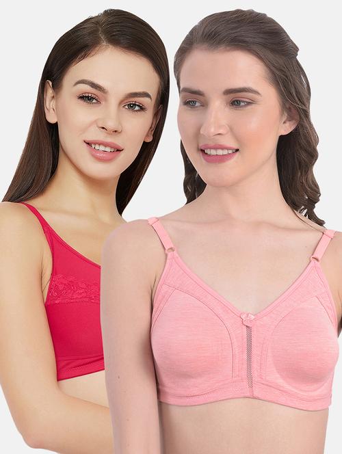 set of 2 pcs solid t-shirt bra - 18119697 - Very Small Image - 1