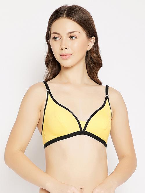 yellow solid plunge bra - 18119723 - Very Small Image - 1