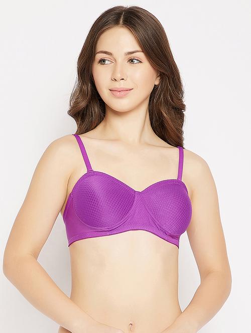 purple solid balconette bra - 18119733 - Very Small Image - 1