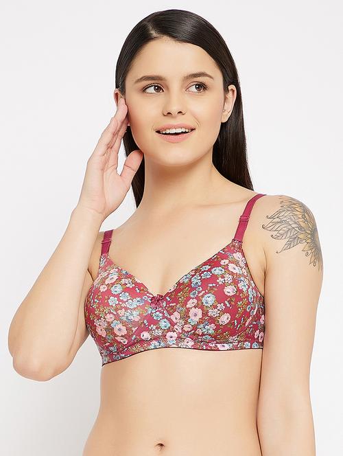 maroon printed t-shirt bra - 18119741 - Very Small Image - 1