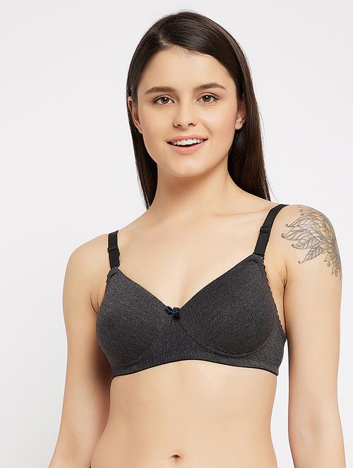grey solid push up bra - 18119742 - Very Small Image - 1
