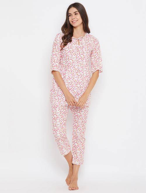 orange printed pyjama set - 18119978 - Very Small Image - 1