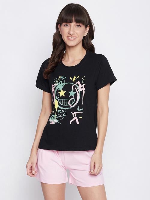 black printed shorts set - 18120009 - Very Small Image - 1