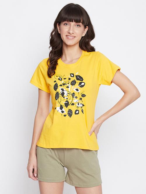 yellow printed shorts set - 18120012 - Very Small Image - 1