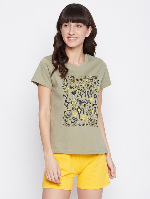 green printed shorts set - 18120014 - Very Small Image - 1