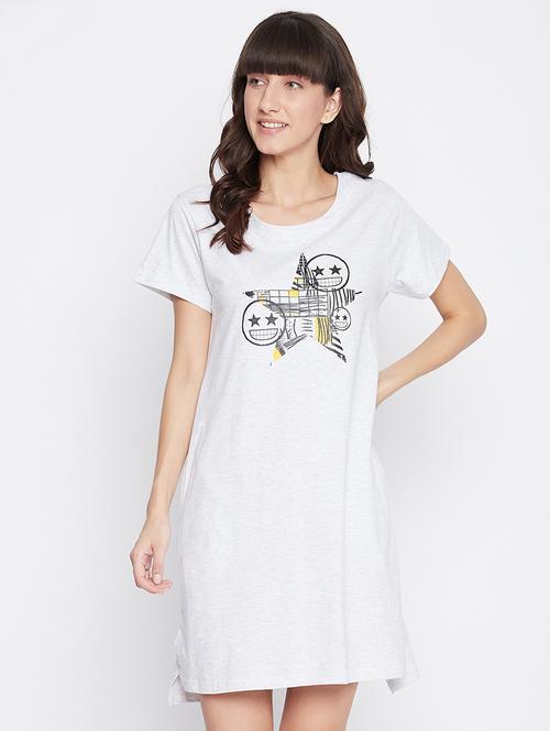 women round neck printed sleepshirt - 18120173 - Very Small Image - 1