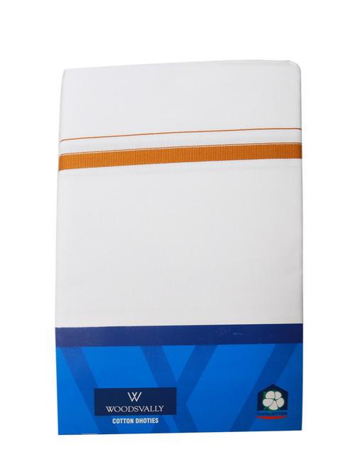 traditional men's 2 mtr white dhoti - 18120322 - Very Small Image - 1