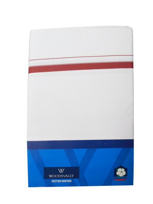 traditional men's 2 mtr white dhoti - 18120454 - Very Small Image - 1