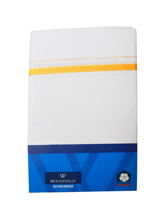 traditional men's 2 mtr white dhoti - 18120464 - Very Small Image - 1