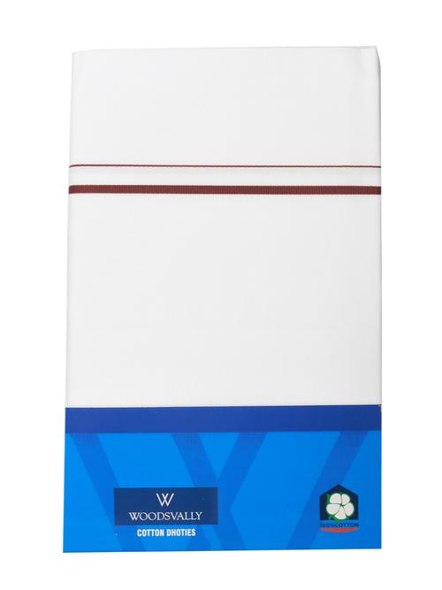 traditional men's 2 mtr white dhoti - 18120480 - Very Small Image - 1